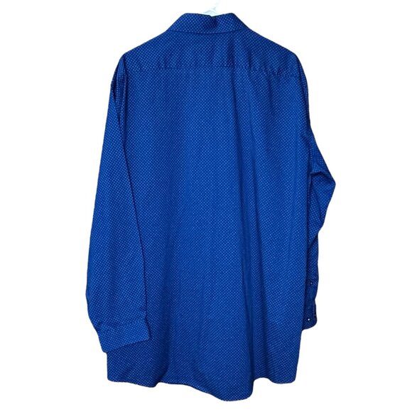 J. Ferrar Mens Slim Fit Stretch Blue Long Sleeve Button-Up Shirt XXL - Picture 2 of 10